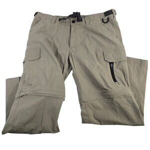 BC Clothing Cargo Convertible Zip Off Pants Khaki Mens XL 30 Outdoor Hiking‎
